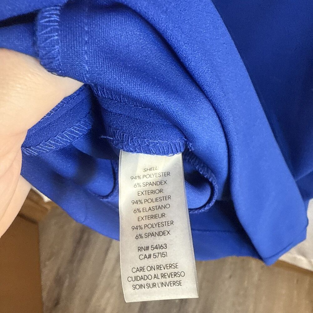 Calvin Klein Womens Royal Blue Tulip Puff Sleeve Round Neck Sheath Dress Size 4 - Picture 10 of 11